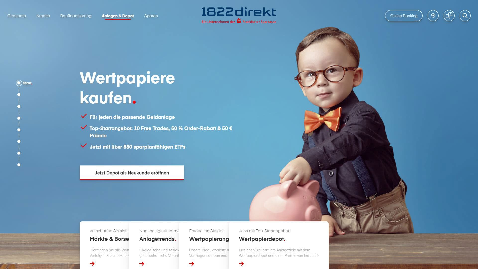 1822direkt Online Broker Test der Webseite